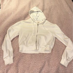 New brandy Melville crop fleece zip up sweatshirt
